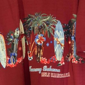 Tommy Bahama Red Christmas Short  Sleeved Shirt